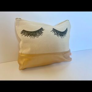 Sweet Water Decor Eye Lashes canvas Makeup Bag